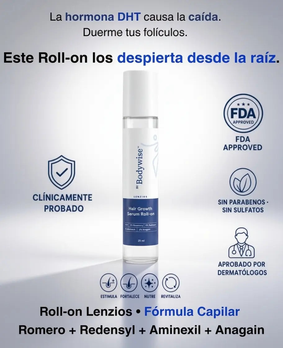 Lenzios Roll-On de Crecimiento Capilar — Activador de Cabello Nuevo